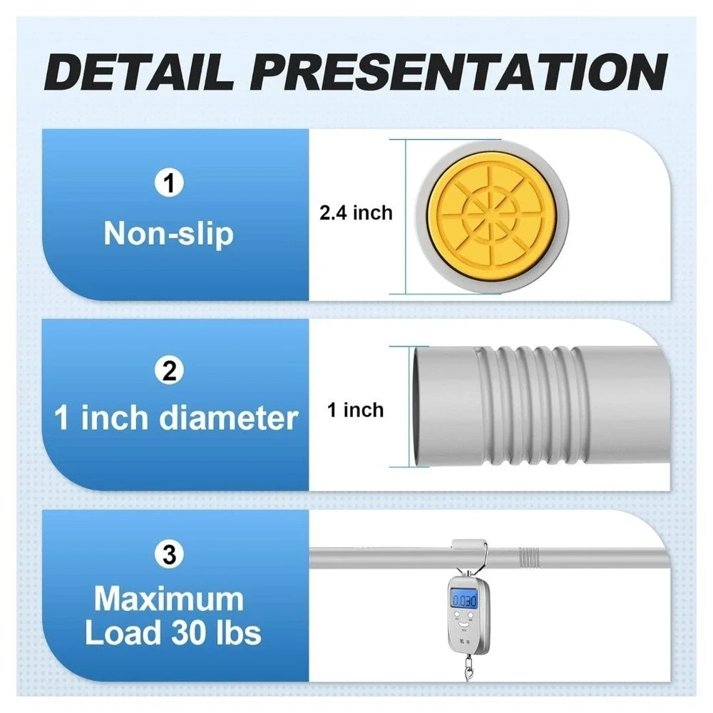 Matte‎ Silver Shower Curtain Rod 1
